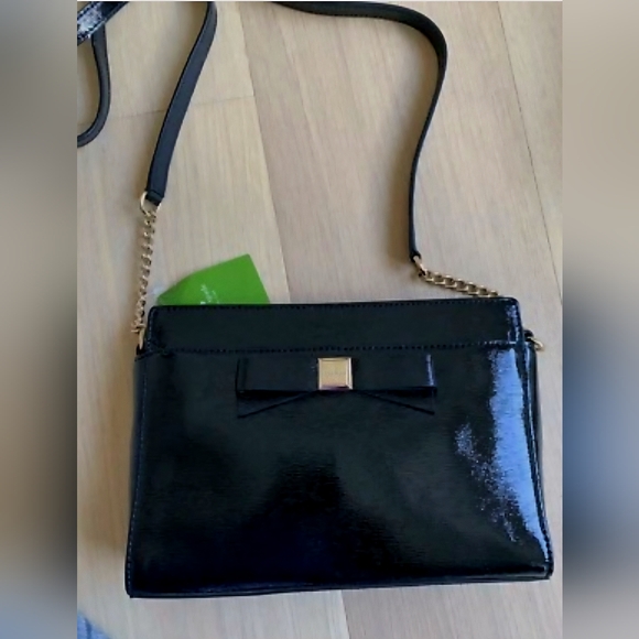 kate spade Handbags - Kate Spade | Beacon Court | Black Shiny Patent Leather Bow Crossbody